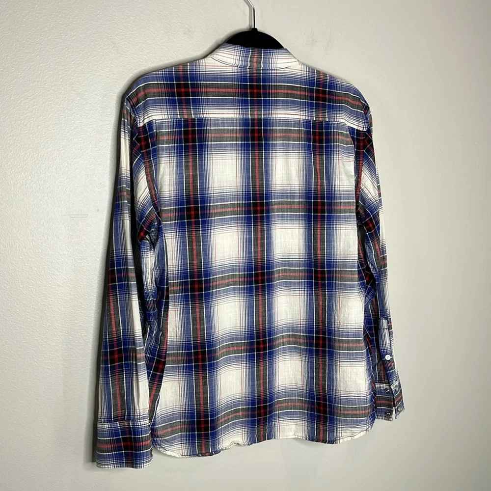 J. Crew Garçon Classic Fit Western snap front 100% Cotton plaid shirt size 10
